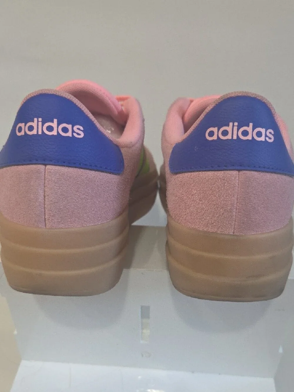 Adidas VL Court Bold Suede Platform Sneakers - Pink / Neon Size 8.5